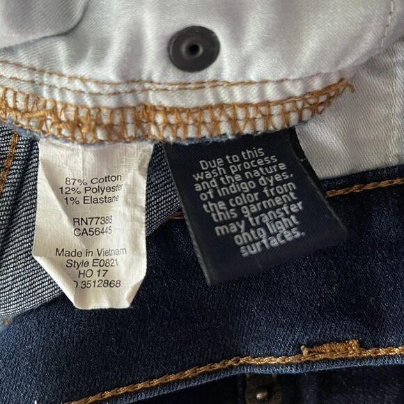 J Crew Factory SZ 26 Skinny Jeans Mid-Rise Zip-Fly Stretch Dark Wash Blue Womens - Picture 8 of 9